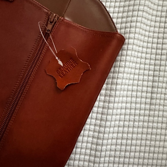 INC International Concepts Cognac Leather Knee-High Women's Riding Boots Aleah - Picture 11 of 13